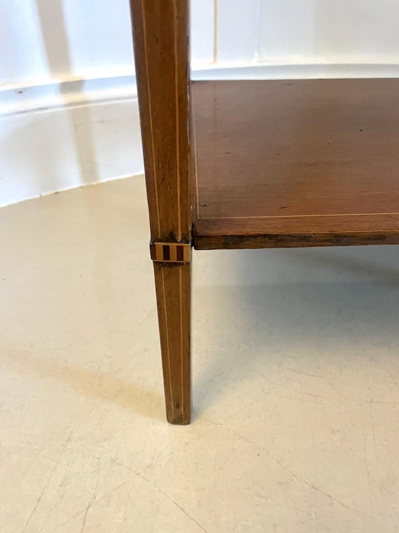 Antique Edwardian Quality Mahogany Inlaid Lamp Table - Image 14